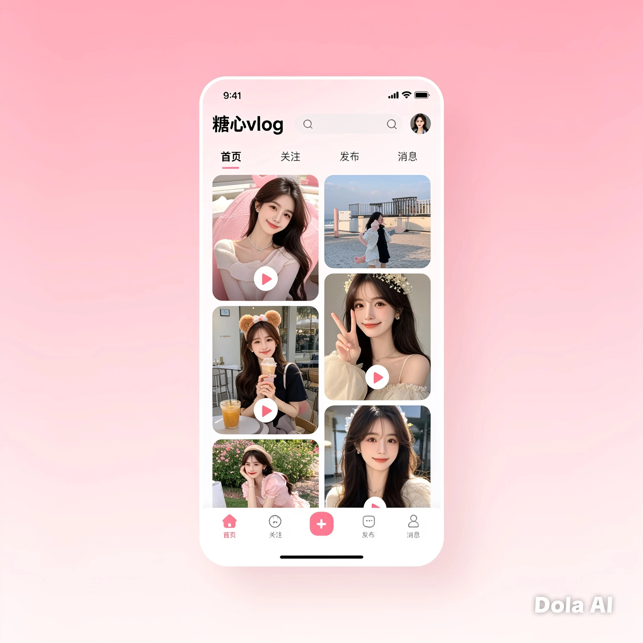 糖心Vlog APP生活记录与设置界面